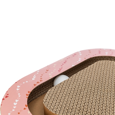 TRIXIE krabplank Valentijn driehoekig karton 36×36×5 cm – zalm