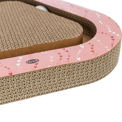 TRIXIE krabplank Valentijn driehoekig karton 36×36×5 cm – zalm