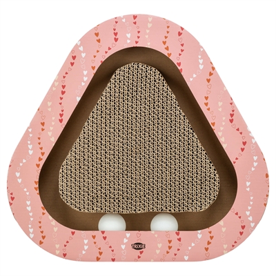 TRIXIE krabplank Valentijn driehoekig karton 36×36×5 cm – zalm