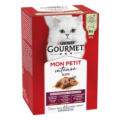 GOURMET kattennatvoer Mon Petit Duo Vlees 6x50 g