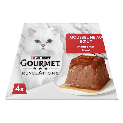 GOURMET kattenmousse Revelations met rund 4x57 g – zachte mousse