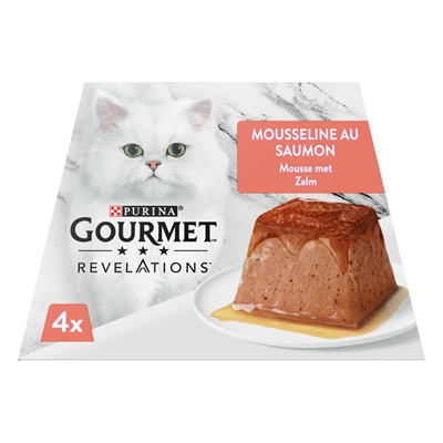 GOURMET kattennatvoer Revelations Mousse met zalm 4x57 g