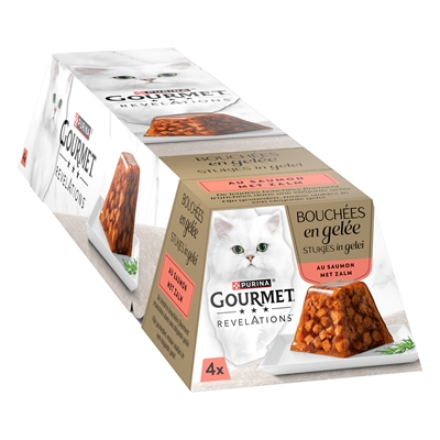 GOURMET kattennatvoer Revelations Zalm in Gelei 4x57 g