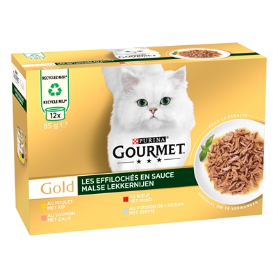 GOURMET kattenvoer Gold Malse Lekkernijen 12x85g