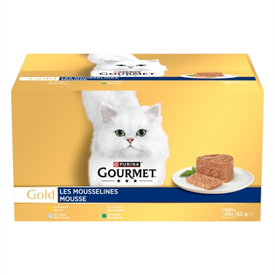 GOURMET kattenmousse Gold Mousse multipack 48x85 g – 4 smaken