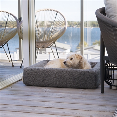 BIA Hondenbedhoes Bed Premium Teddy zacht, machinewasbaar - Grijs - 100x80x15 cm