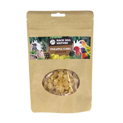 BACK ZOO NATURE Fruitsnack ANANAS CUBES – Gedehydrateerde ananas voor vogels en knaagdieren - 250 g