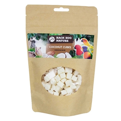 BACK ZOO NATURE Fruitsnack COCONUT CUBES voor foerageeractiviteiten - gedehydrateerde kokos - 250 g
