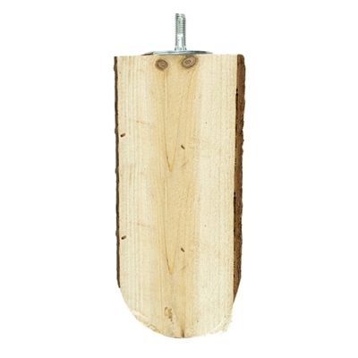 BACK ZOO NATURE Zitstok Wood Slice Perch L - Natuurlijk hout met bast | Geschikt voor parkieten tot papegaaien - 17,5x8,5x4 cm