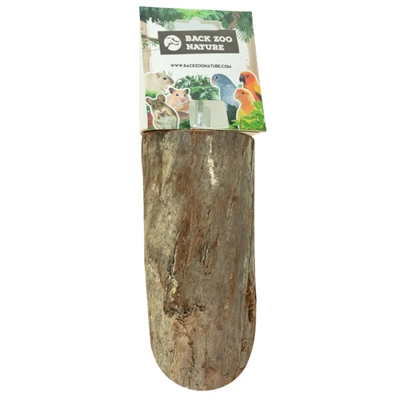 BACK ZOO NATURE Zitstok Wood Slice Perch L - Natuurlijk hout met bast | Geschikt voor parkieten tot papegaaien - 17,5x8,5x4 cm