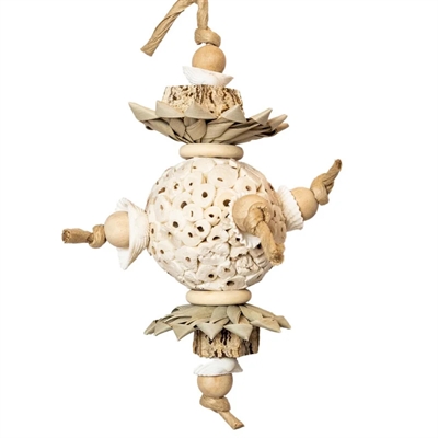 BACK ZOO NATURE natuurlijk vogelspeeltje Bal en Schelpen 30×12×12 cm