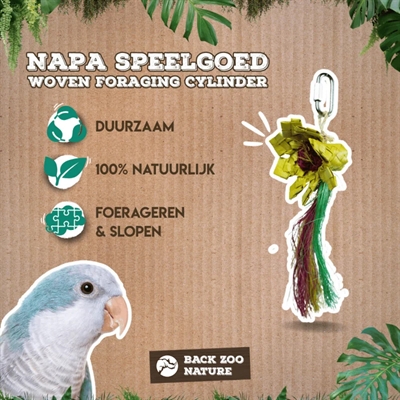 BACK ZOO NATURE vogelspeeltje Sunflower 20×10×4 cm – van palmblad