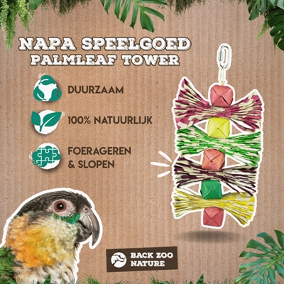BACK ZOO NATURE vogelspeelgoed Palmleaf Tower 28×12×3 cm – palmblad