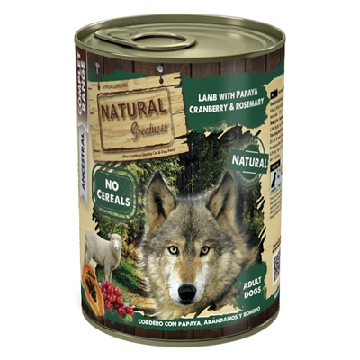 NATURAL GREATNESS honden natvoer Lam & Papaya 400 g – graanvrij