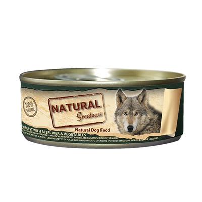 NATURAL GREATNESS honden natvoer Kip/Runderlever 156 g
