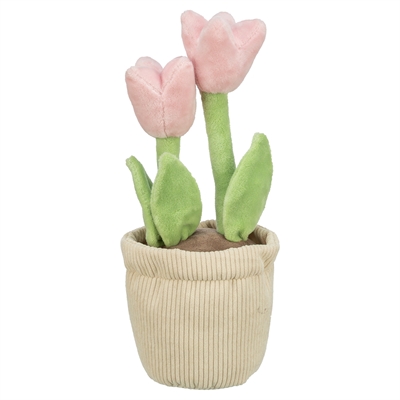 TRIXIE hondenspeeltje Tulp in pot pluche 27 cm – roze