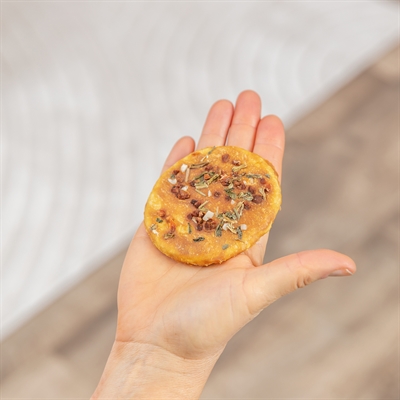 TRIXIE Kauwsnack Denta Fun Pizza met kippenborst - gebitsreinigend, glutenvrij - 8x8 cm, 38 g