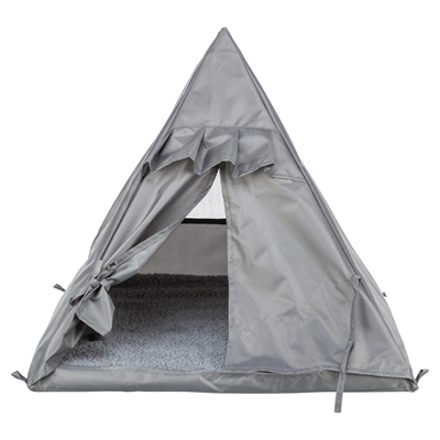 TRIXIE Kattenmand Tipi Samoa Omkeerbaar kussen (zomer/winter) - Grijs - 55x55x50 cm