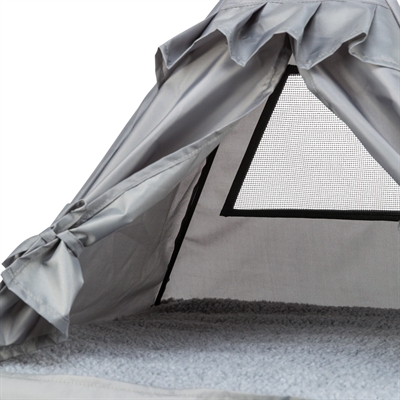 TRIXIE Kattenmand Tipi Samoa Omkeerbaar kussen (zomer/winter) - Grijs - 55x55x50 cm