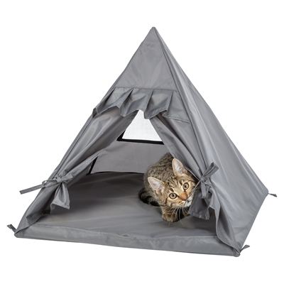 TRIXIE Kattenmand Tipi Samoa Omkeerbaar kussen (zomer/winter) - Grijs - 55x55x50 cm
