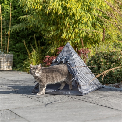 TRIXIE Kattenmand Tipi Samoa Omkeerbaar kussen (zomer/winter) - Grijs - 55x55x50 cm