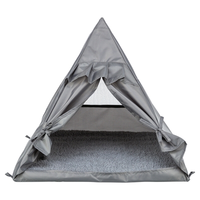 TRIXIE Kattenmand Tipi Samoa Omkeerbaar kussen (zomer/winter) - Grijs - 55x55x50 cm