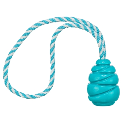 TRIXIE Hondenspeelgoed Jumper kegel aan touw Super Strong TPR - Petrol - 33x5x5 cm