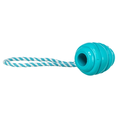 TRIXIE Hondenspeelgoed Jumper Kegel Super Strong TPR - stevig touw voor trekken en apporteren - Petrol - 35x6x6 cm