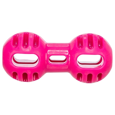TRIXIE Hondenspeelgoed Dumbell Soft & Strong TPR licht en flexibel, open haltervorm - Roze - 11x5x5 cm