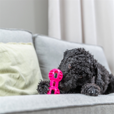 TRIXIE Hondenspeelgoed Dumbell Soft & Strong TPR licht en flexibel, open haltervorm - Roze - 11x5x5 cm