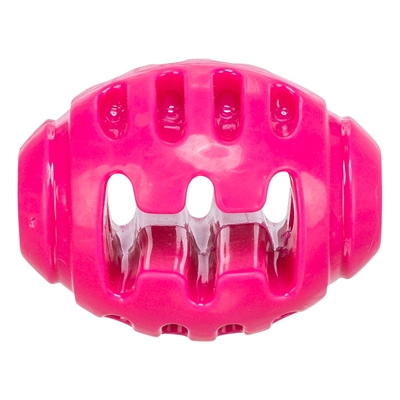 TRIXIE Hondenspeeltje Rugbybal Soft & Strong TPR - Ovale onvoorspelbare beweging & open structuur - Roze - 8,5x6x6 cm