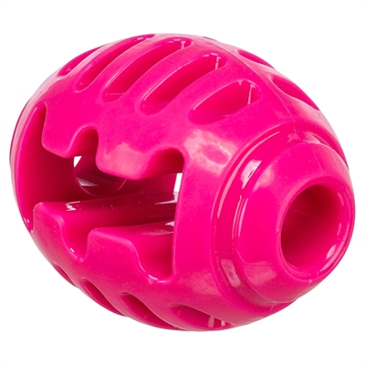 TRIXIE Rugbybal Soft & Strong TPR met open structuur - Roze - 10x7,5x7,5 cm