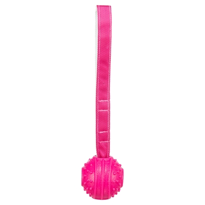 TRIXIE Werpbal Soft & Strong TPR met lus voor ver werpen - Roze - 27x6x6 cm
