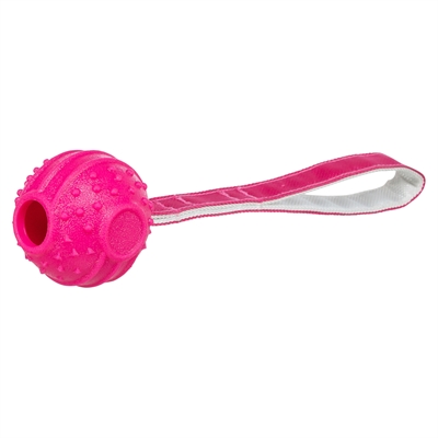 TRIXIE Werpbal Soft & Strong TPR met lus voor ver werpen - Roze - 27x6x6 cm