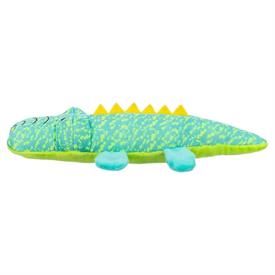 TRIXIE Hondenspeeltje Krokodil Stof Zacht, pootjes stimuleren spel - Aqua/Groen - 33x13,5x7,5 cm