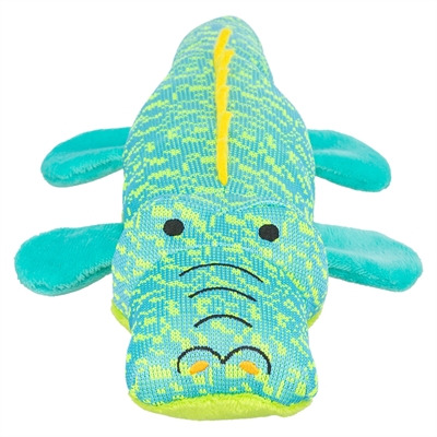TRIXIE Hondenspeeltje Krokodil Stof Zacht, pootjes stimuleren spel - Aqua/Groen - 33x13,5x7,5 cm