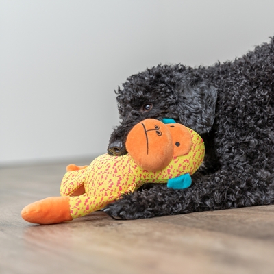 TRIXIE Hondenspeeltje Aap Zachte stof, schudvriendelijk - Geel/Oranje - 27x26x10,5 cm
