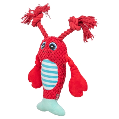 TRIXIE Hondenspeelgoed Kreeft met flostouw Zacht knuffel- & trekspel - Rood - 34x17x10,5 cm