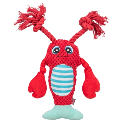 TRIXIE Hondenspeelgoed Kreeft met flostouw Zacht knuffel- & trekspel - Rood - 34x17x10,5 cm