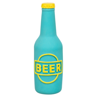 TRIXIE Hondenspeeltje Bierfles flexibel latex - Blauw - 12,5x8,5x4 cm