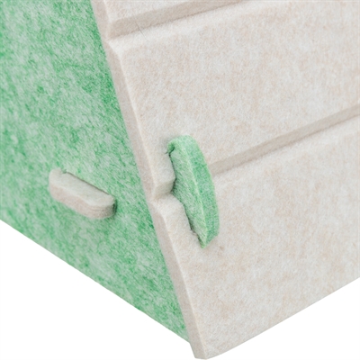 TRIXIE Kattenmand Speelbox Lucy vormvast vilt, 2 ingangen & speeltje - zand/groen - 46x38x50 cm