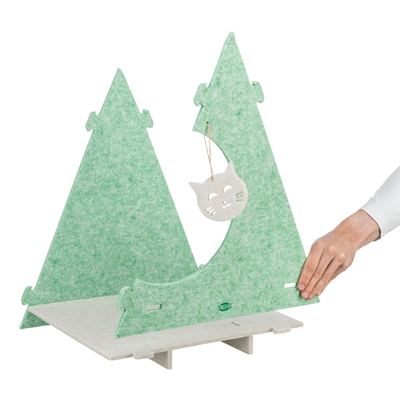 TRIXIE Kattenmand Speelbox Lucy vormvast vilt, 2 ingangen & speeltje - zand/groen - 46x38x50 cm