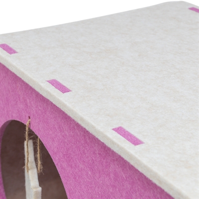 TRIXIE Speelbox Merle vormvast vilt, 2 ingangen - zand/roze - 58x27x29 cm