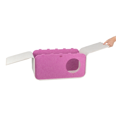 TRIXIE Speelbox Merle vormvast vilt, 2 ingangen - zand/roze - 58x27x29 cm