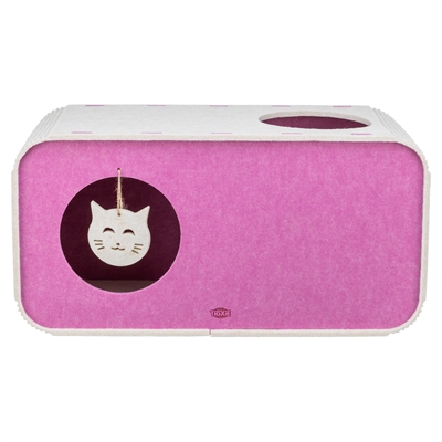 TRIXIE Speelbox Merle vormvast vilt, 2 ingangen - zand/roze - 58x27x29 cm