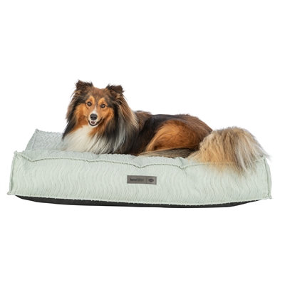 TRIXIE Hondenkussen Marley Wave extra hoog | afneembare hoes & anti-slip - saliegroen - 100x70x16 cm