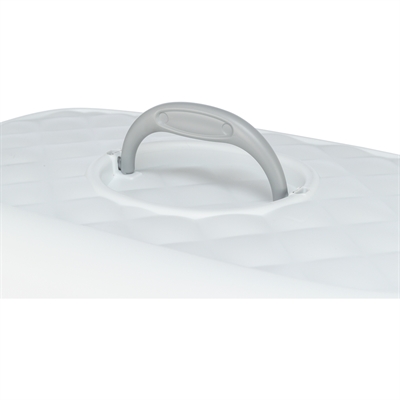 TRIXIE Kattenbak Davio Top met kap | Buitengebruik & transparante regenklep - Grijs/Wit - 56x39x39 cm