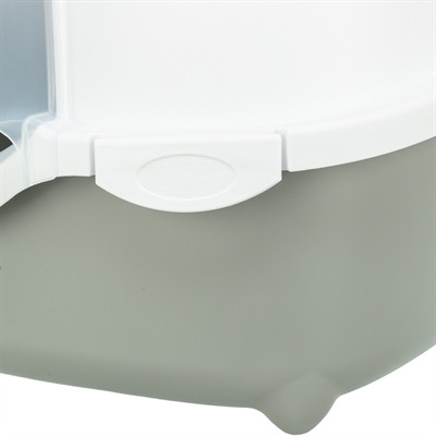 TRIXIE Kattenbak Davio Top met kap | Buitengebruik & transparante regenklep - Grijs/Wit - 56x39x39 cm