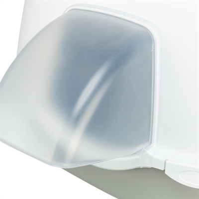 TRIXIE Kattenbak Davio Top met kap | Buitengebruik & transparante regenklep - Grijs/Wit - 56x39x39 cm