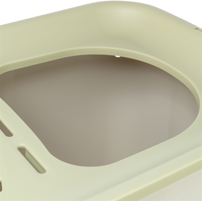 TRIXIE Kattenbak Hop-In Boveningang tegen strooiing - Grijs/Groen - 38x58x39 cm